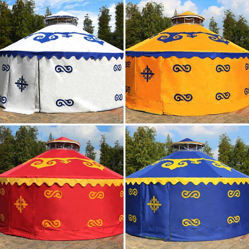 户外帐篷蒙古包饭店农家乐餐饮烧烤加厚帆布抗风防雨居家住宿帐篷