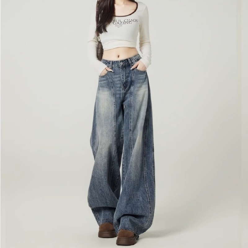 2025年春季新款美式复古牛仔裤女