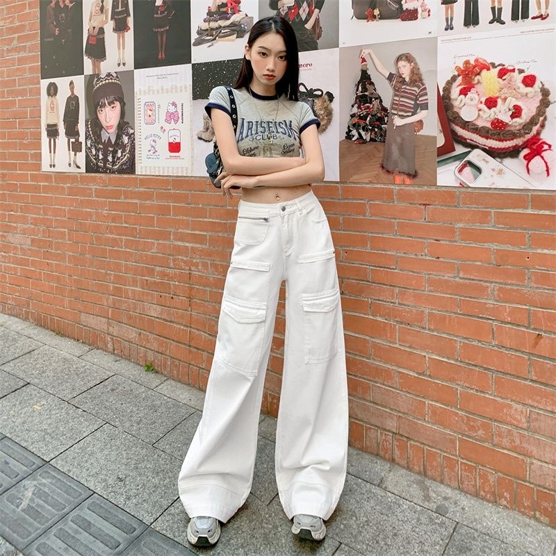 2025年春季新款美式工装牛仔裤女