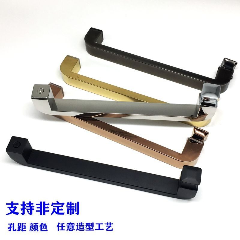 淋浴房玻璃门推拉门单边带头拉手卫生间移门不锈钢把手孔300m450m
