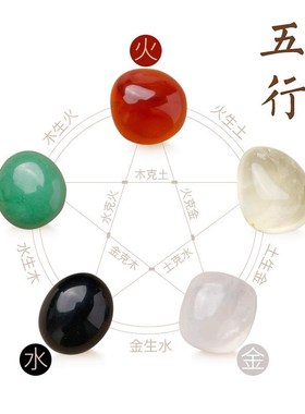 七色混合天然水晶矿石原石标本六角柱摆件玛瑙玉石标本盒礼物儿童