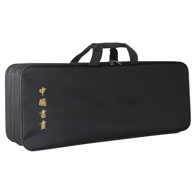 肩背手拎牛津纺帆布书画包文房四宝侧开硬壳多功能可印书法收纳包