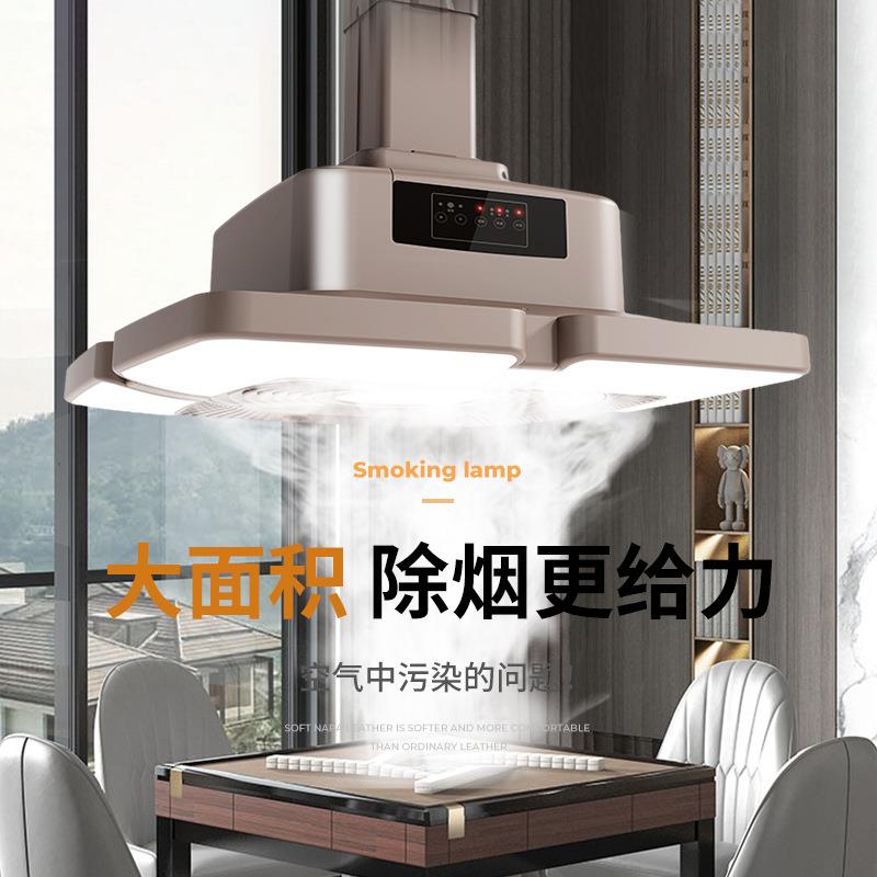 大吸力外排式吸烟灯家用除烟排风抽烟机馆房桌直排麻将灯升降吊灯