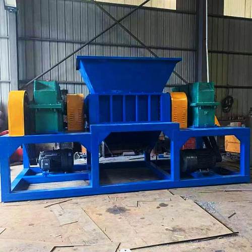 汽车轮胎橡胶撕碎机 旧家电大蓝桶破碎机 铁丝桶机油瓶螺旋粉碎机