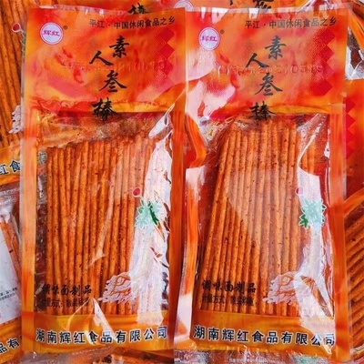 辉红人参棒辣条 5毛钱校园怀旧零食湖南特产素食麻辣根根米线辣棒