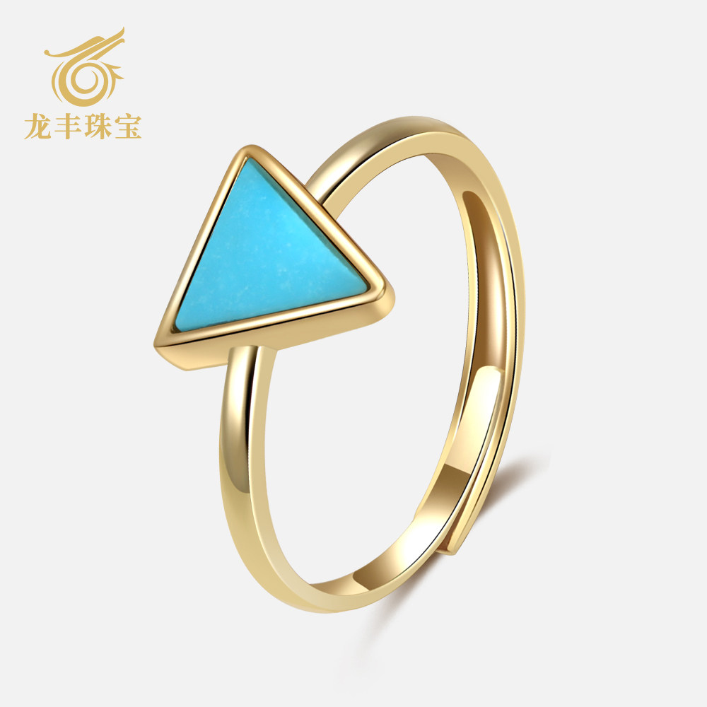 天然绿松石戒指女高级感图片