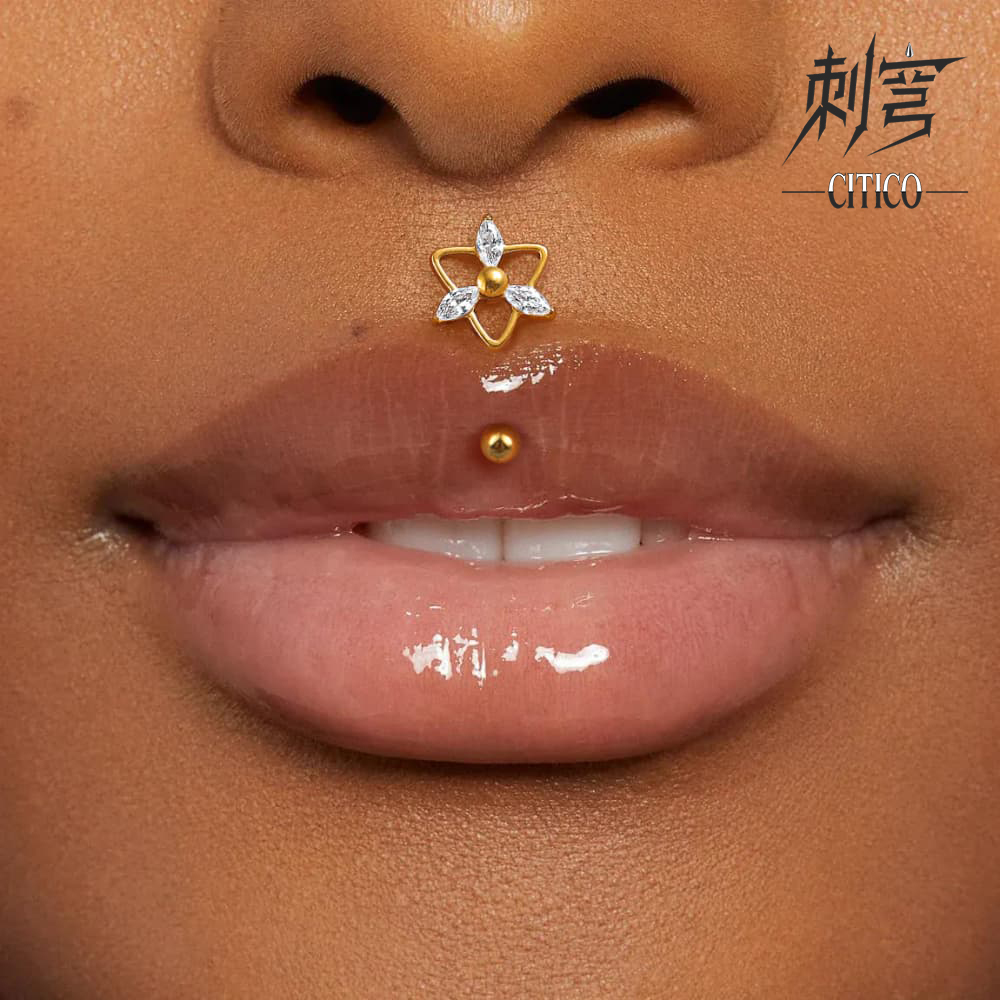刺穹CITICO 三角叶钻耳钉唇钉脐钉ASTM F136钛合金耳骨饰品时尚