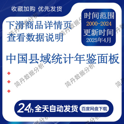 中国县域统计年鉴面板数据2000-2024年