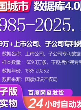 609万+上市公司、子公司专利数据