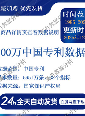 5900万！中国专利数据库（1985-2025.11）