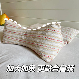 枕头荞麦壳三角连体枕家用护颈椎助睡眠牵引枕成人可拆卸组合枕芯