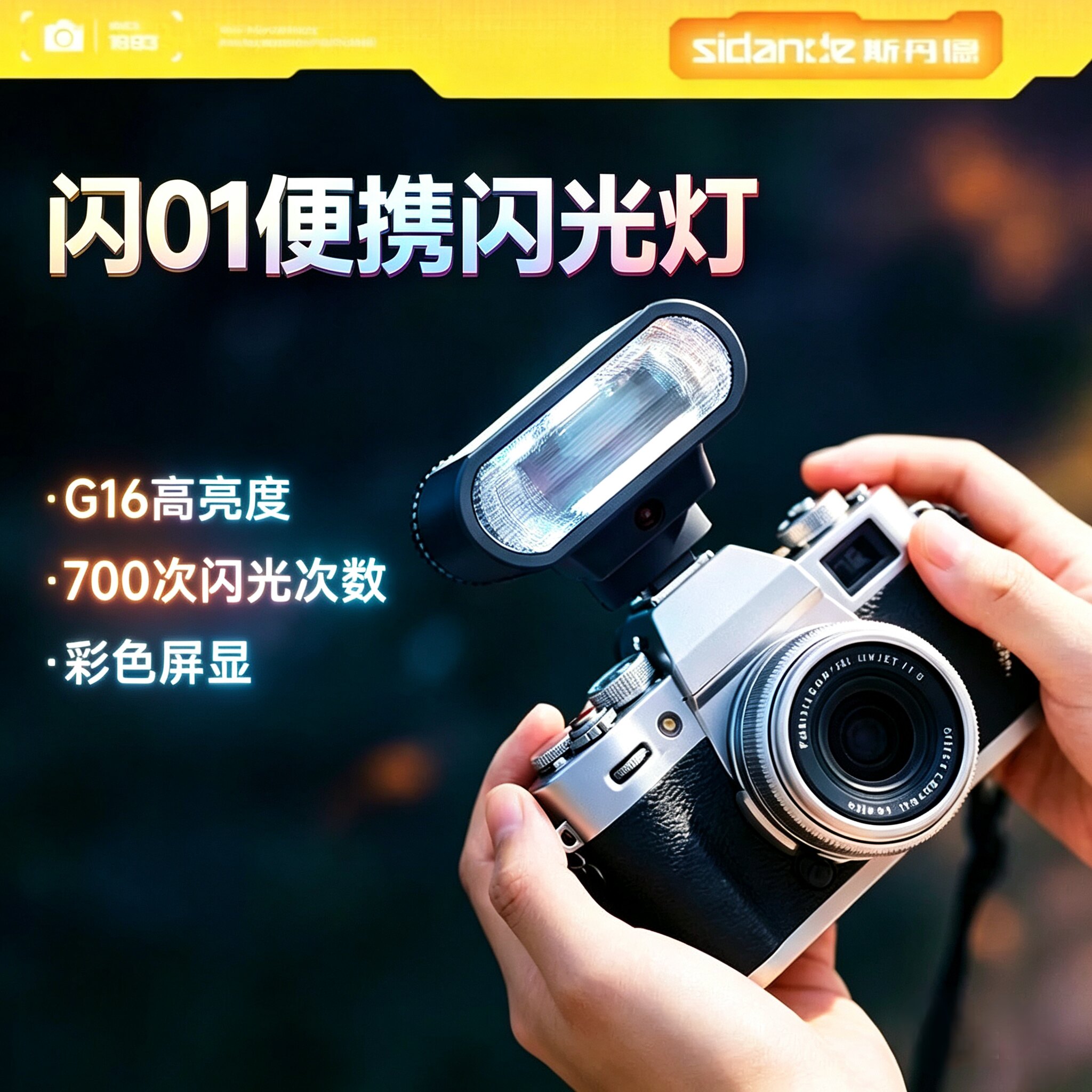 斯丹德闪01复古迷你轻巧便携式通用接口单反佳能R50可用闪光灯图片