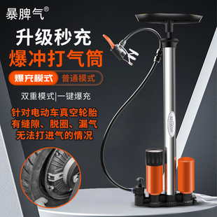 暴脾气暴冲高压打气筒双罐储气电动车自行车摩托 托汽车可携式气