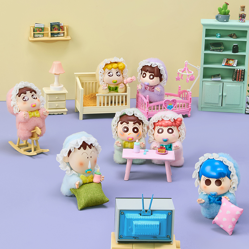 【新品】MINISO名创优品蜡笔小新baby系列搪胶毛绒盲盒可爱挂件