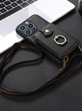 【2000+型号】适用iPhone16手机壳苹果15promax零钱包14plus插卡套13斜跨绳12支架11复古xs折叠XR高档7保护套