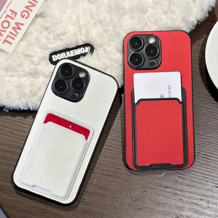 坎宁安适用于红米Turbo4手机壳13/12菱格note14pro+小香风11E插卡套10se门禁9/8pro商务7可装卡13C简约保护套