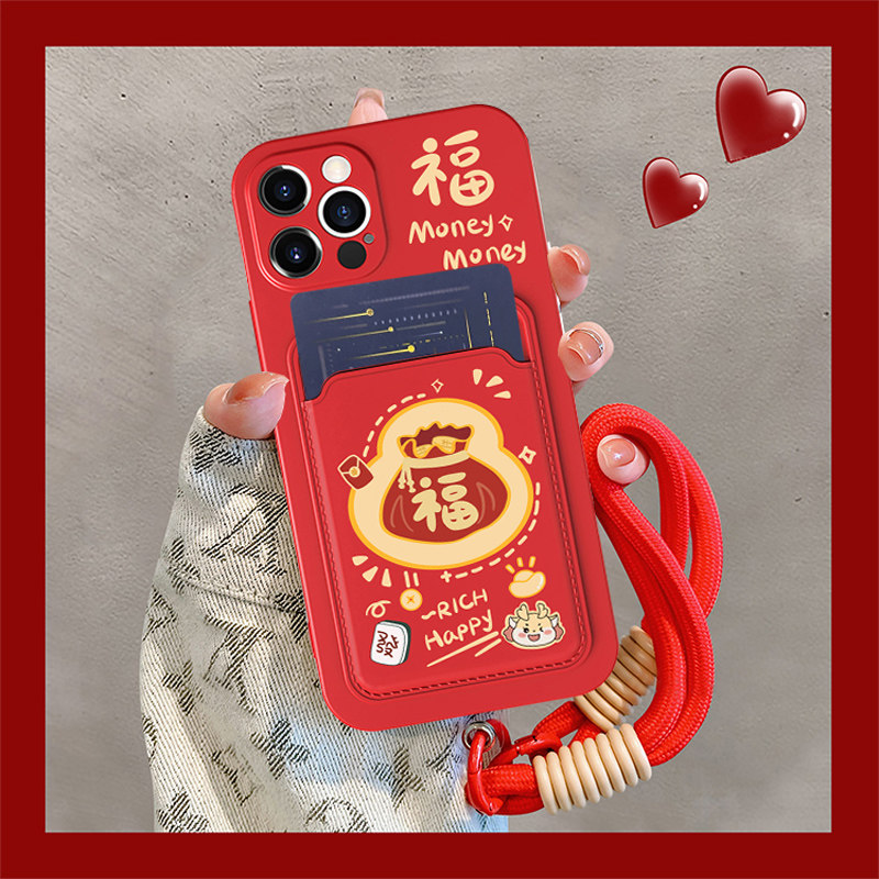 坎宁安适用于oppo FindX8pro手机壳Findx7pr新年福x5手提绳findx6发财k11插卡套红x3秋冬K10x小众k12简约