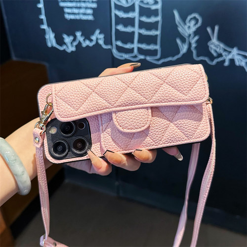 适用于三星A42手机壳A34菱格A32零钱包A30S手提绳GalaxyA35插卡套红A20E挂绳A25小众A21S硅胶A23小香风