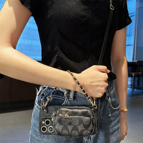 适用三星S24FE手机壳S25Ultra零钱卡包S30Plus背带斜跨S20手提GalaxyS22+插卡s23FE商务5G小众s21时尚保护套