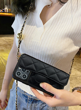 坎宁安适用于OPPOr17pro手机壳r15梦境版小香风r11splus插卡套r9splus斜跨链r17秋冬r15x小众r11plus菱格r9pl