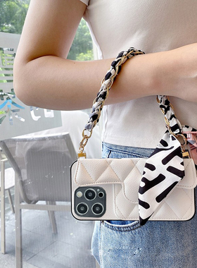 适用荣耀畅玩60plus手机壳50Pro手提包x40插卡套30s丝巾V40全包X7A春夏8a简约20lite零钱包畅享30皮套v20防摔