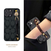 适用苹果16promax手机壳iphone15腕带12pro复古13 3500个型号 14三角格纹11皮质xsmax高级感xr小众se防摔7