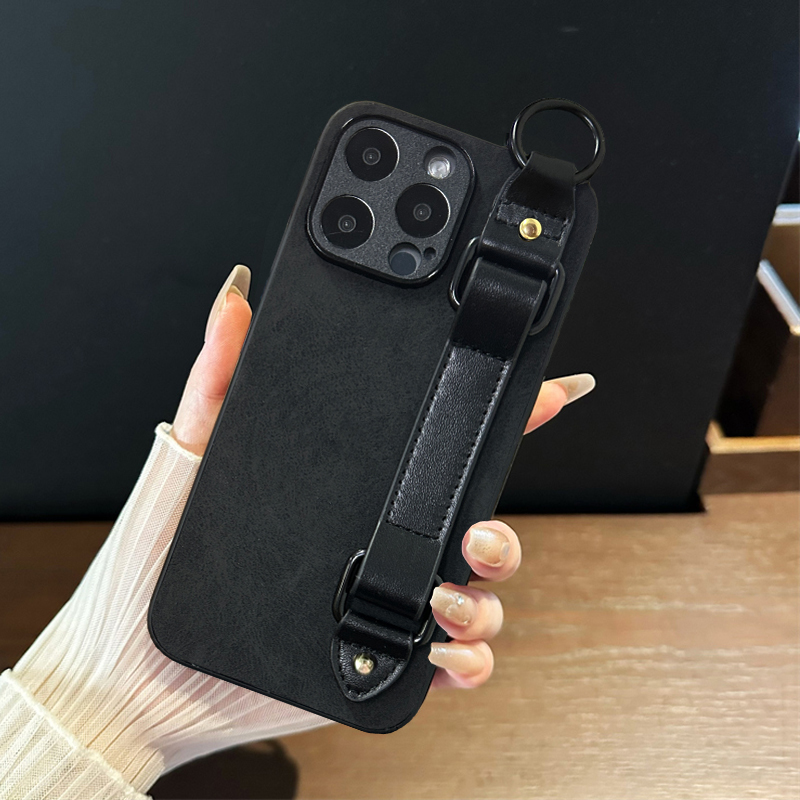 坎宁安适用于苹果16promax手机壳iphone17手腕带14plus支架15羊巴皮12复古11男女xs商务XR高级感7保护套8P