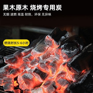 荔枝树原木炭高温烧烤木炭果木炭烤肉香户外无烟炭取暖木炭烧烤