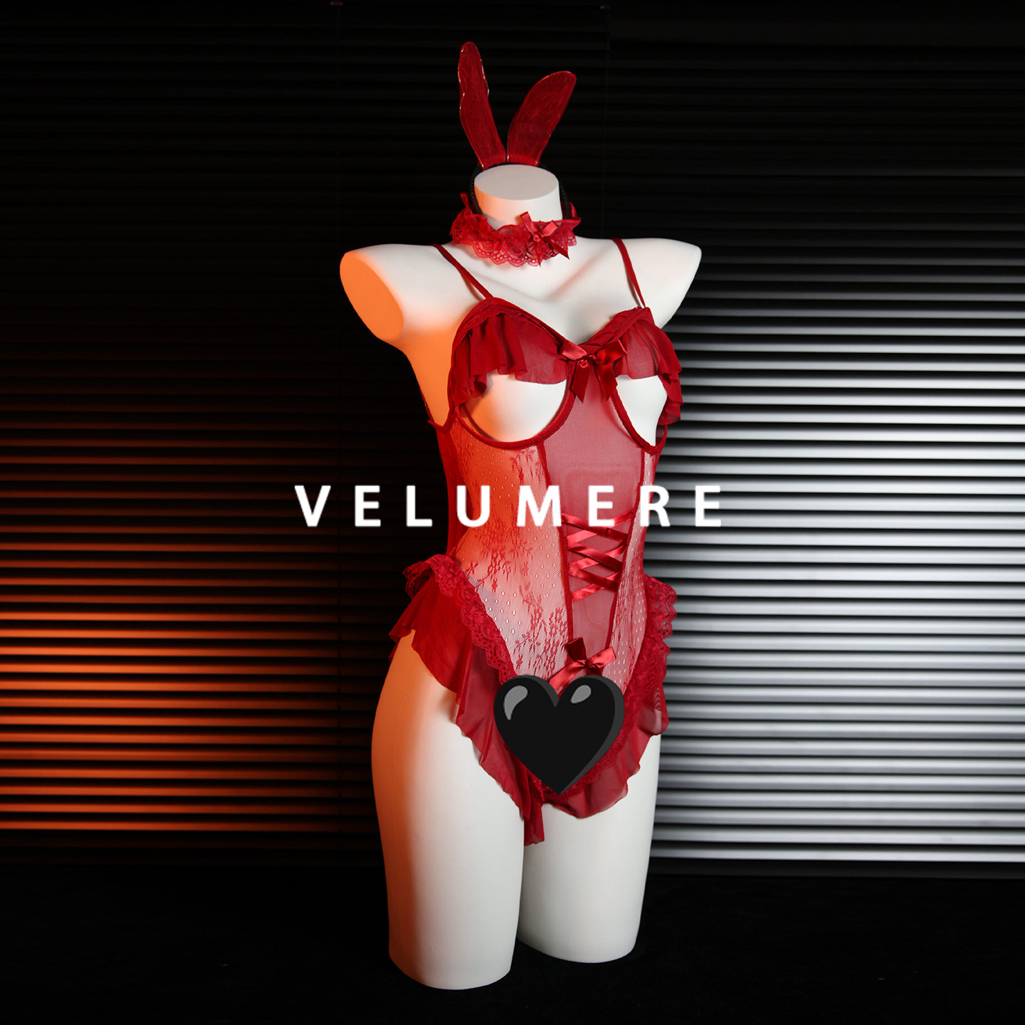 雾岛「绯兔」性感兔子制服甜欲蕾丝连体衣套装K