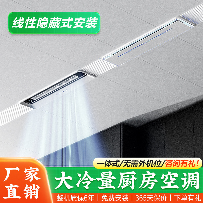 博伸一体式厨房专用空调 家用隐藏嵌入式带照明吊吸顶无外机空调
