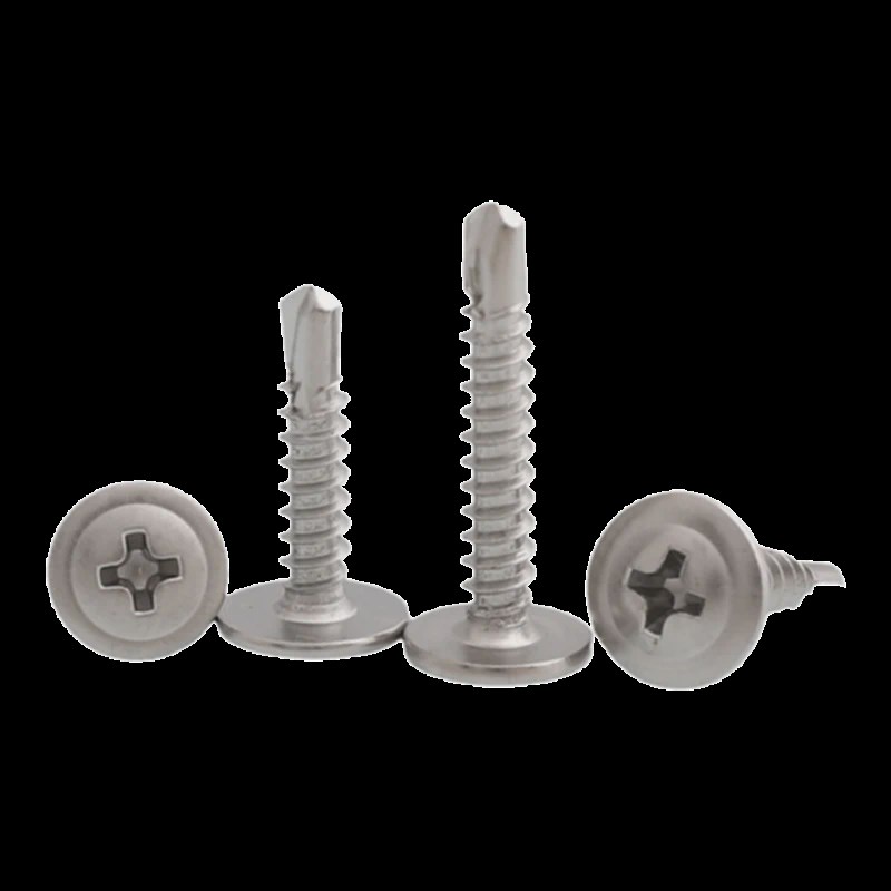 410不锈钢十字大扁头钻尾螺u丝自攻自钻M4.2圆头华司头燕尾螺钉4.