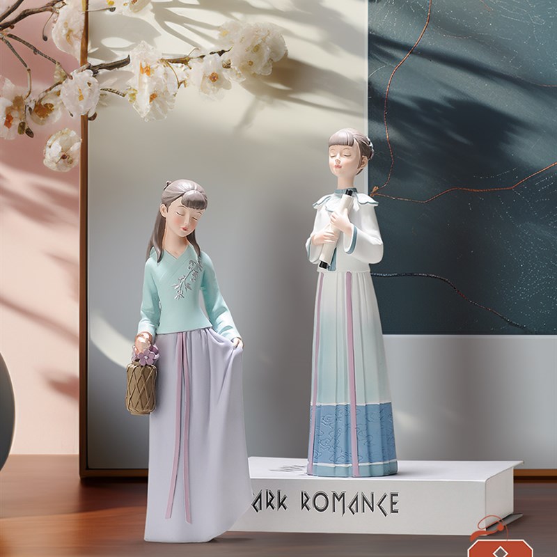 国风中式古装女孩小摆件人物家居装饰品客厅电视R柜桌面送女生礼