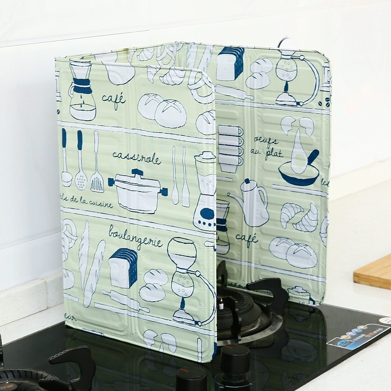 .厨房灶台挡油板家用炒r菜大号防油溅耐高温加厚隔油挡板折叠防油