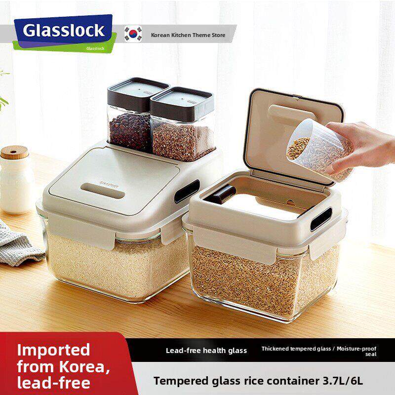 glasslock进口钢化玻璃米桶家用加厚防虫防潮密封食品米缸10斤装