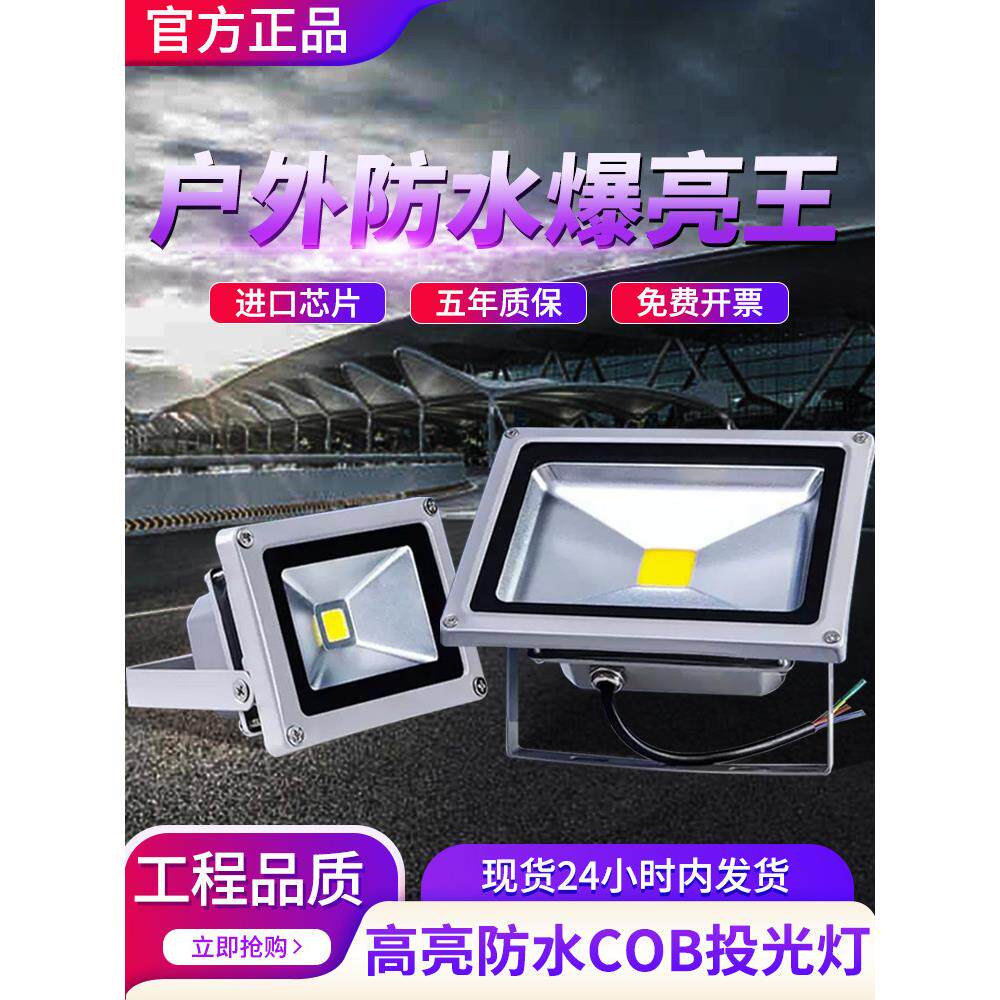 led射灯户外照明灯室外防水投光灯工程大功率专用强光工业车间灯
