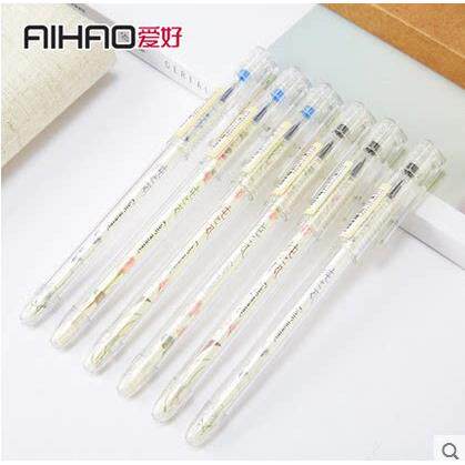 爱好8653纯之风中性笔学生水笔0.35全针管少女心签字笔1160笔芯