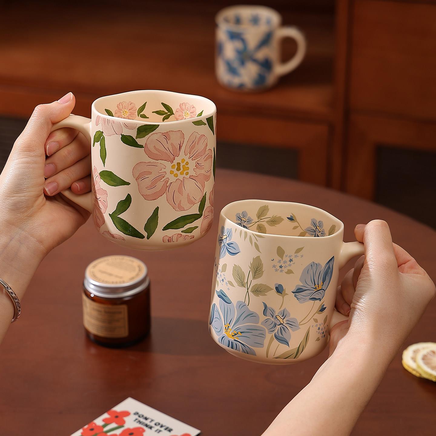 复古马克杯陶瓷咖啡杯早餐杯绝美杯子家用喝水杯女生高颜值办公室