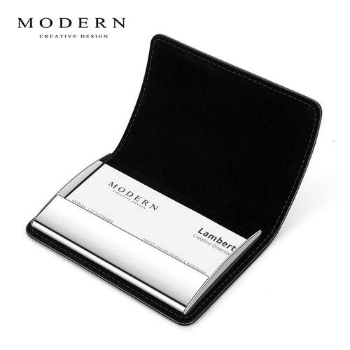 摩登MODERN真皮名片夹男女式商务高档便携式精致名片盒名片包 公