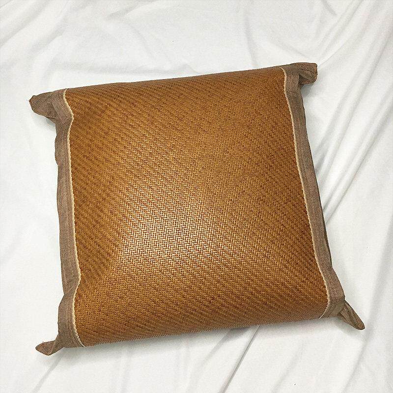 藤草靠垫套45X45抱枕芯夏季冰丝凉席正方形50X50套子定做