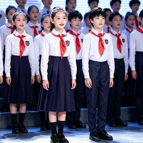 国庆儿童合唱演出服小主持礼服中小学生朗诵舞台演讲比赛表演服装