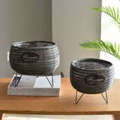 草编花盆藤编花盆塑料藤花篮支架铁艺创意手工编织竹编花盆套