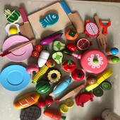 小孩切水果蔬菜木磁铁儿童切切看过家家男女孩果蔬切切乐玩具