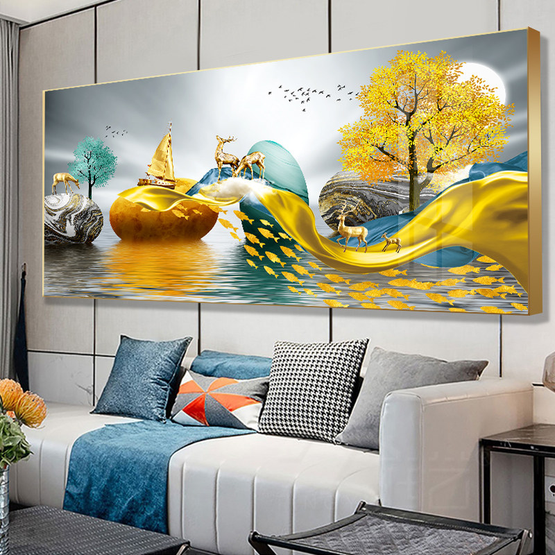 0钻石画石来运转客厅满钻砖石简约现代点贴钻十字绣,居家布艺,钻石绣,淘宝优惠券,粉丝福利购,淘宝优惠卷