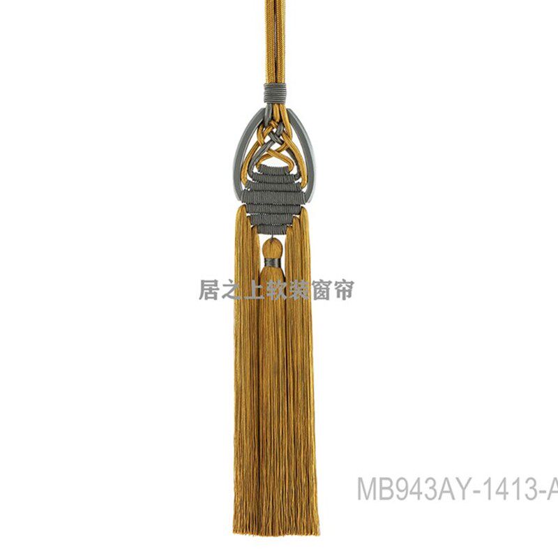 新中式明清古窗帘扣挂球流苏绑扎球红黄蓝黑别墅级扎绑绳