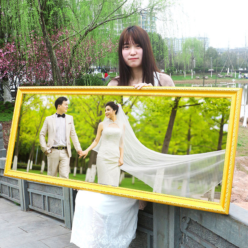 定真人照片晶钻石画贴画满钻点钻十字绣石秀