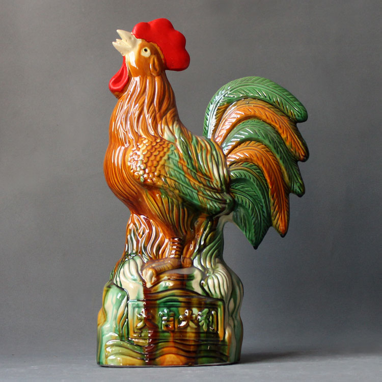 洛阳唐三彩公鸡公鸡生肖鸡家居品工艺品品