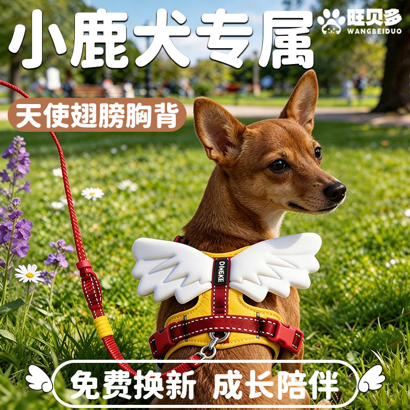 小鹿犬专用牵引绳胸背背心式抱婴袋马鞍衣服牵狗遛狗绳鹿狗幼犬狗