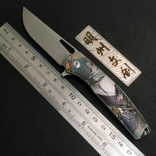 进口M398粉末钢折刀高硬度超快锋利口袋无锁快开折叠随身户外小刀
