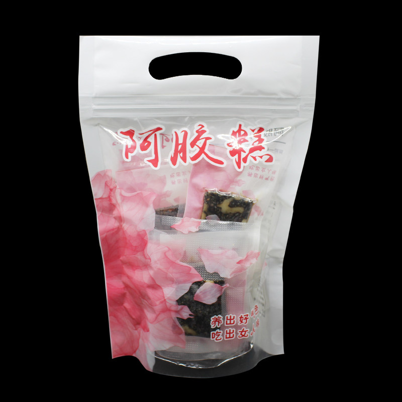 手工固元膏阿胶糕手提外包装袋自封口装阿胶糕的袋密封