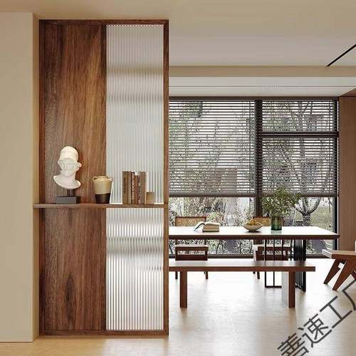 新中式实木客厅隔断茶室店铺民宿屏风庭院楼梯卧室门对门玄关